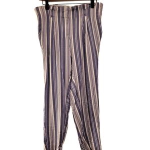 Loft, Pants, Blue + White Pin Striped, Stretchy waist, Flowy, Comfy, Women's M